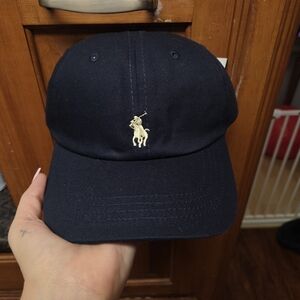 Navy Blue Polo W/ Light Yellow Horse